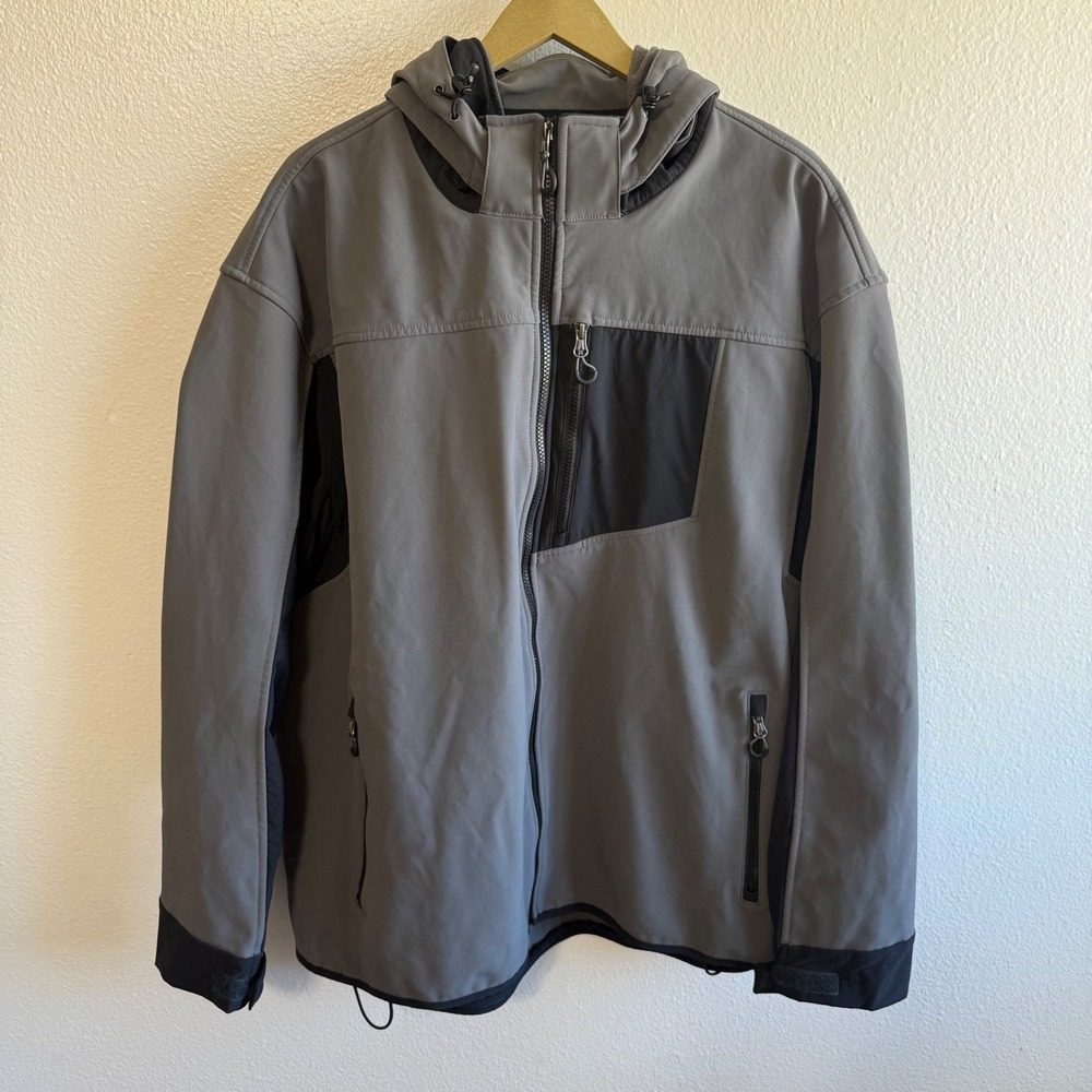 Duluth Trading Men's 2XL Gray Black Black Hills Windfront Zip Up Jacket Travel